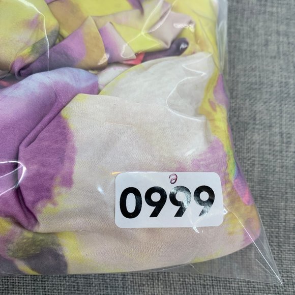 H&M Watercolor Pastel Dress Silky Soft Size 4 Sleeveless Scoop Neck Bow Shoulder - Picture 8 of 11